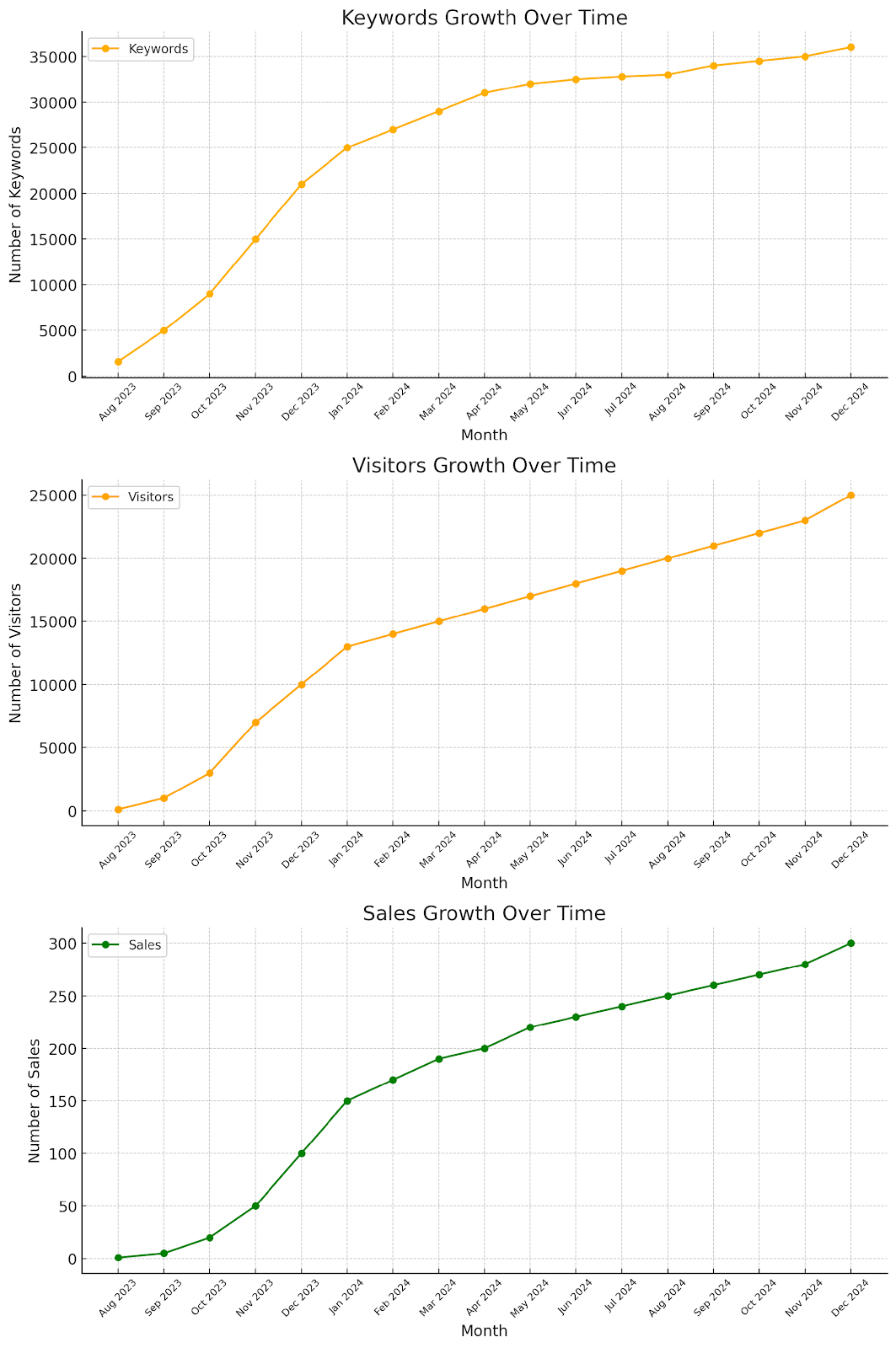 Graph format result report of tech site SEO results